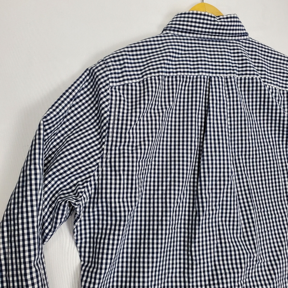 Abercrombie & Fitch Muscle Blue White Gingham Button Up Long Sleeve Shirt Sz XL - Picture 10 of 16